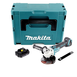 Makita DGA 506 Y1J Akku Winkelschleifer 18V 125mm Brushless + 1x Akku 1,5Ah + Makpac - ohne Ladegerät