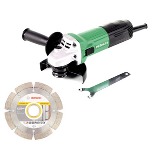 Hitachi G 12 STX Winkelschleifer 115mm 600W + Diamant Trennscheibe 115x22,23mm Standard for Universal ( 2608602191 )