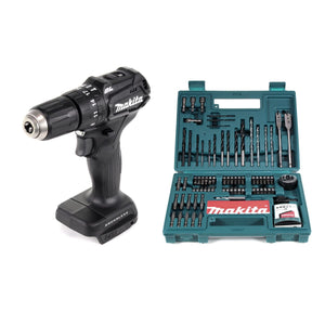 Makita DHP 483 ZB Akku Schlagbohrschrauber 18V 40Nm Solo schwarz + 100tlg. Bit & Bohrer-Set