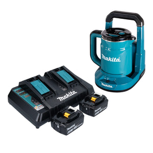 Makita DKT 360 PG2 Akku Wasserkocher 36 V ( 2x 18 V ) 0,8 L + 2x Akku 6,0 Ah + Doppelladegerät