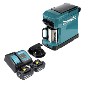 Makita DCM 501 SG2 Akku Kaffeemaschine 12 V max. / 18 V + 2x Akku 6,0 Ah + Ladegerät