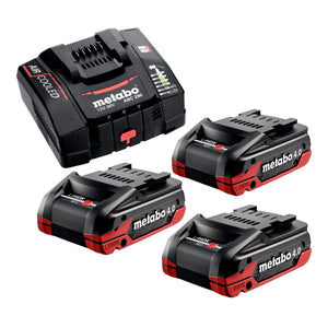 Metabo Basis Set 3x LiHDX Akkupack 18 V 4,0 Ah Akku ( 3x 624974000 ) + ASC 290 Ladegerät ( 627370000 )