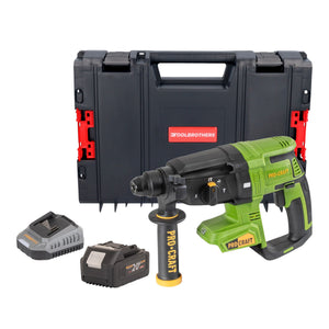 Procraft PHA40bb Akku Bohrhammer 20 V 2,6 J SDS plus Brushless + 1x Akku 4,0 Ah + Ladegerät + RHINO Toolcase