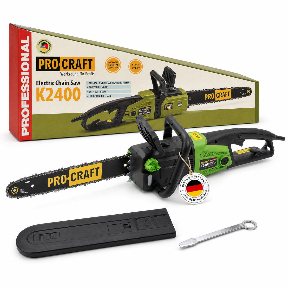 Procraft K2400 Kettensäge 2000 Watt 405 mm Schnittlänge