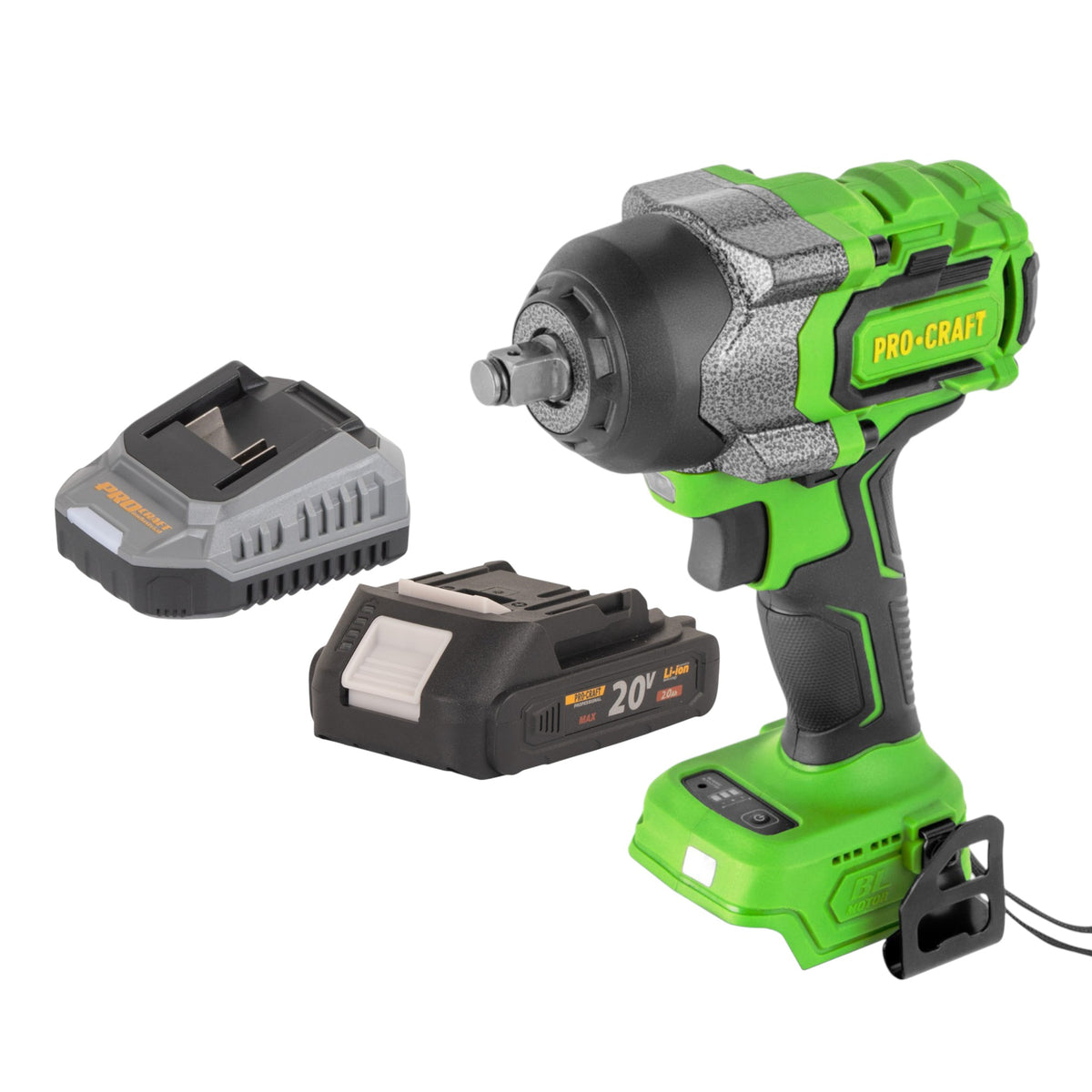 Procraft PWA36bb Akku Schlagschrauber 20 V 850 Nm 1/2" Brushless + 1x Akku 2,0 Ah + Ladegerät