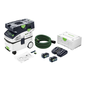 Festool CTMC MIDI I-Basic Akku Absaugmobil 36 V ( 2x 18 V ) Staubkl. M + 2x Akku 5,0 Ah + Doppelladegerät + Systainer