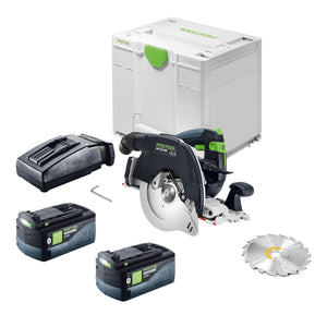 Festool HKC 55 KEB-Basic Akku Handkreissäge 18 V 160 mm Brushless + 2x Akku 5,0 Ah + Ladegerät + Systainer