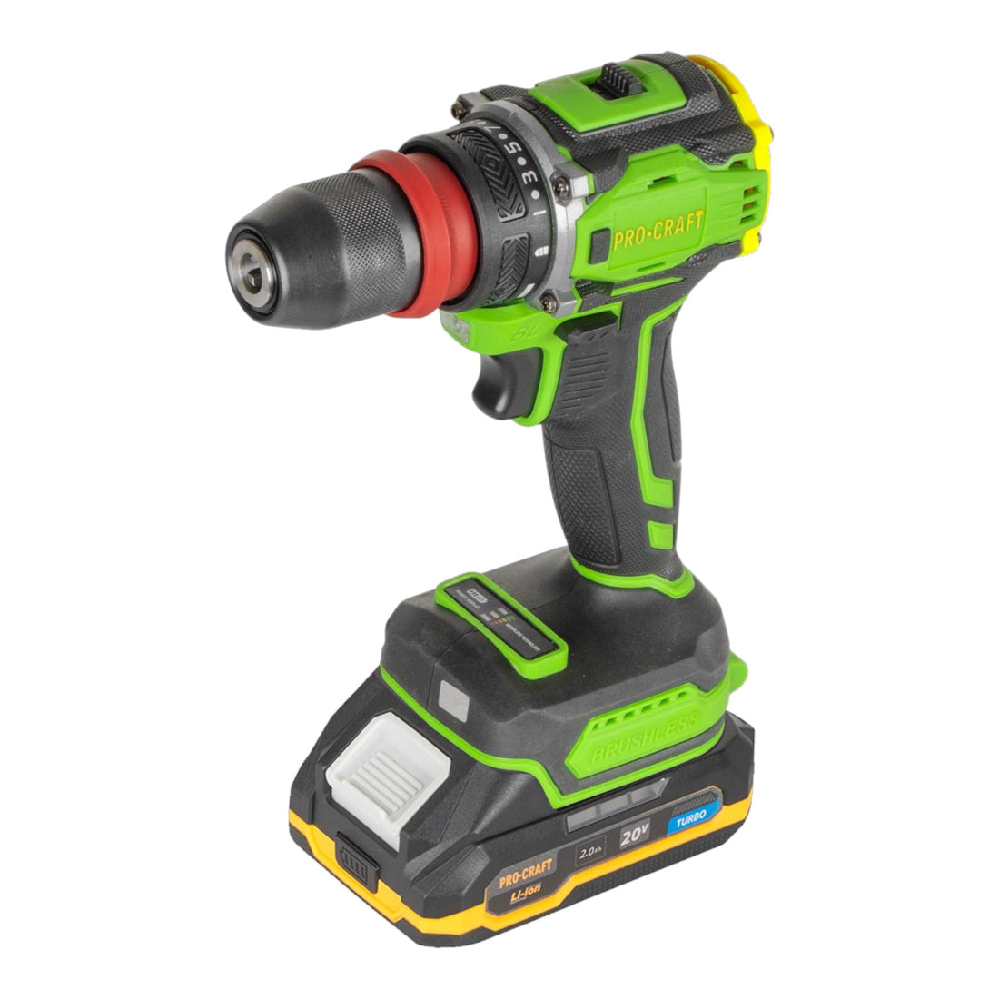 Procraft PA18PRO DFR-1B-C Akku Bohrschrauber 20 V 30 Nm Brushless + 1x Akku 2,0 Ah + Ladegerät + 32 tlg. Bit Set + Koffer