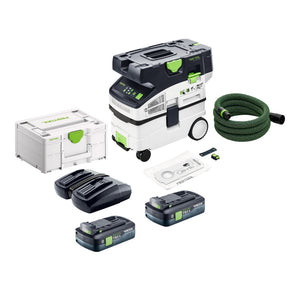 Festool CTMC MIDI I-Basic Akku Absaugmobil 36 V ( 2x 18 V ) Staubklasse M + 2x Akku 4,0 Ah + Doppelladegerät + Systainer