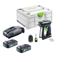 Festool C 18 Basic Akku Bohrschrauber 18 V 45 Nm Brushless 2x Akku 4 0 Ah Schnellladegeraet Systainer 0 - toolbrothers