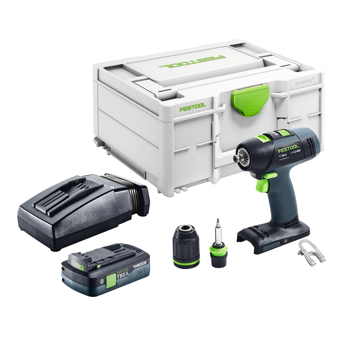 Festool T 18+3-Basic Akku Bohrschrauber 18 V 50 Nm Brushless + 1x Akku 4,0 Ah + Ladegerät + Systainer