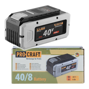 Procraft 40/8 Akku 40 V 8,0 Ah / 8000 mAh Li-Ion mit Ladestandsanzeige