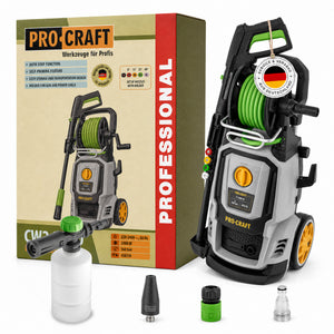 Procraft CW2.0/160 Kaltwasser Hochdruckreiniger 2000 Watt 160 bar 7,5 l/min + Zubehör - Max. Wassertemperatur 40 °C