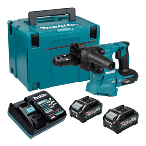 Makita HR 012 GM201 Akku Kombihammer 40 V max. 3,3 J SDS plus Brushless + 2x Akku 4,0 Ah + Ladegerät + Makpac