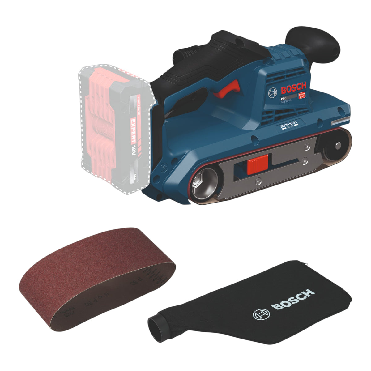 Bosch GBS 18V-75 Akku Bandschleifer 18 V 76 x 533 mm Brushless ( 06012C2000 ) Solo - ohne Akku, ohne Ladegerät