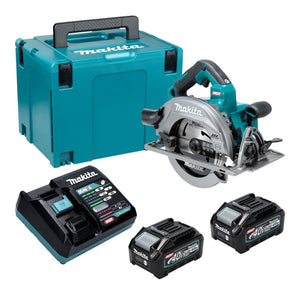 Makita HS 003 GM201 Akku Handkreissäge 40 V max. 190 mm Brushless + 2x Akku 4,0 Ah + Ladegerät + Makpac