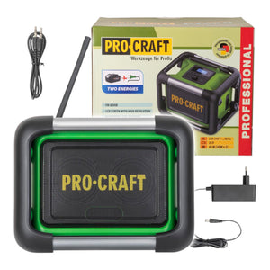 Procraft PJS20bb Akku Baustellenradio 20 V 80 W FM DAB+ Bluetooth Solo - ohne Akku, ohne Ladegerät