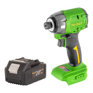 Procraft PS22bb Akku Schlagschrauber 20 V 230 Nm 1/4" Brushless + 1x Akku 4,0 Ah - ohne Ladegerät