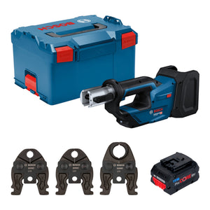 Bosch GPT 18V-19 Professional Akku Presswerkzeug 18 V 21 kN + 1x ProCORE Akku 8,0 Ah + 3x Pressbacke + L-Boxx - ohne Ladegerät