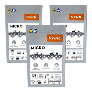 STIHL 3x 1/4" Picco Micro 3 (PM3) Sägekette 35 cm 1/4" P 1,1 mm 72 TG ( 3x 36700000072 )