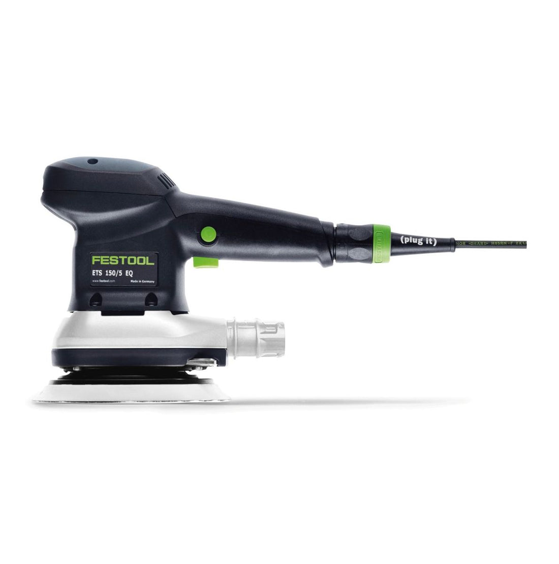 Festool ETS 150/5 EQ-Plus Exzenterschleifer 310 W 150 mm + 150x Schleifscheibe + 2x Protection Pad + Schleifteller+ Interface Pad + systainer