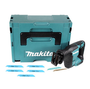 Makita DJR 188 ZJ Akku Reciprosäge 18 V Brushless Solo + 5x Sägeblatt Metal Wood + Makpac - ohne Akku, ohne Ladegerät