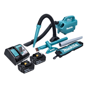 Makita DCL 184 RT Akku Staubsauger 18 V 54 mbar 0,5 l + 2x Akku 5,0 Ah + Ladegerät