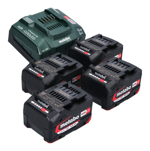 Metabo Basis Set 4x Li-Power Akkupack 18 V 4,0 Ah CAS Li-Ion Akku ( 4x 625027000 ) + ASC 145 Schnell Ladegerät ( 627378000 )