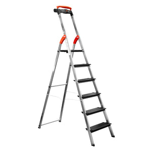 Hailo L100 Topline Sicherheits Stehleiter Aluminium 6 Stufen 209 cm 150 kg ( 8050-607 )
