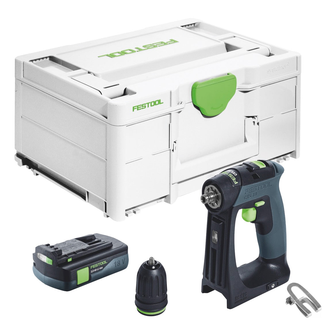 Festool CXS 18 Akku Bohrschrauber 18 V 40 Nm Brushless + 1x Akku 3,0 Ah + Systainer - ohne Ladegerät