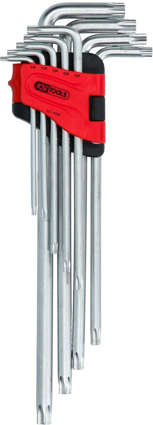 KS TOOLS Torx-Winkelstiftschlüssel-Satz mit Bohrung, XL, 9-tlgTB10-TB50 ( 151.4580 )