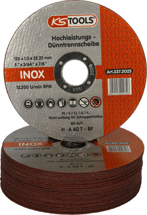 KS TOOLS Hochleistungs-Dünntrennscheibe, Ø 125mm, 1 mm, 25 Stück ( 337.2025 )