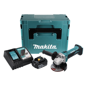 Makita DGA 452 RM1J Akku Winkelschleifer 18 V 115 mm + 1x Akku 4,0 Ah + Ladegerät + Makpac