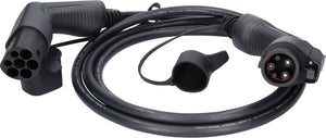 KS TOOLS efuturo Ladekabel gerade, Typ 2 auf Typ 1 Stecker, 1 Phase, bis zu 7,4 kW, 32 A, 230 V, Mode 3, 3 Meter ( 117.7125 )