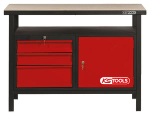 KS TOOLS Werkbank mit 3 Schubladen und 1 Tür, H840xB1200xT600mm ( 865.0003 )