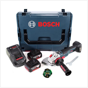 Bosch GWS 18 V-150 SC Professional Akku Winkelschleifer 150 mm in L-Boxx mit GCY 30-4 Connectivity Modul + 2x GBA 6,0 Ah Akku + GAL 1880 Ladegerät