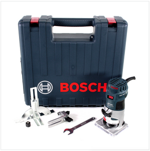 Bosch GKF 600 Professional Kantenfräse im Handwerkerkoffer mit Parallelanschlag und Führungshilfe ( 060160A100 )