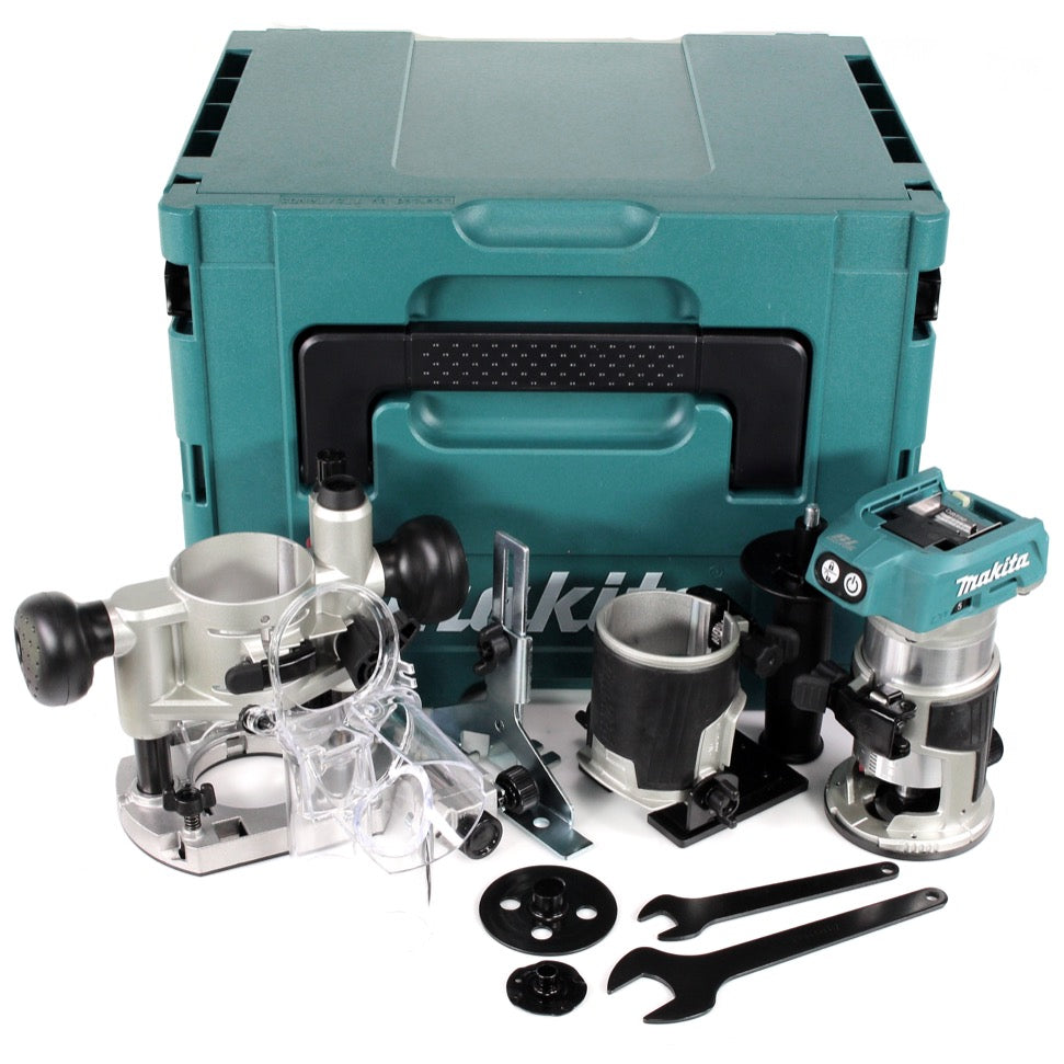 Makita DRT 50 ZJX2 Akku Multifunktionsfräse 18 V Brushless + Fräsmodule + Makpac - ohne Akku, ohne Ladegerät