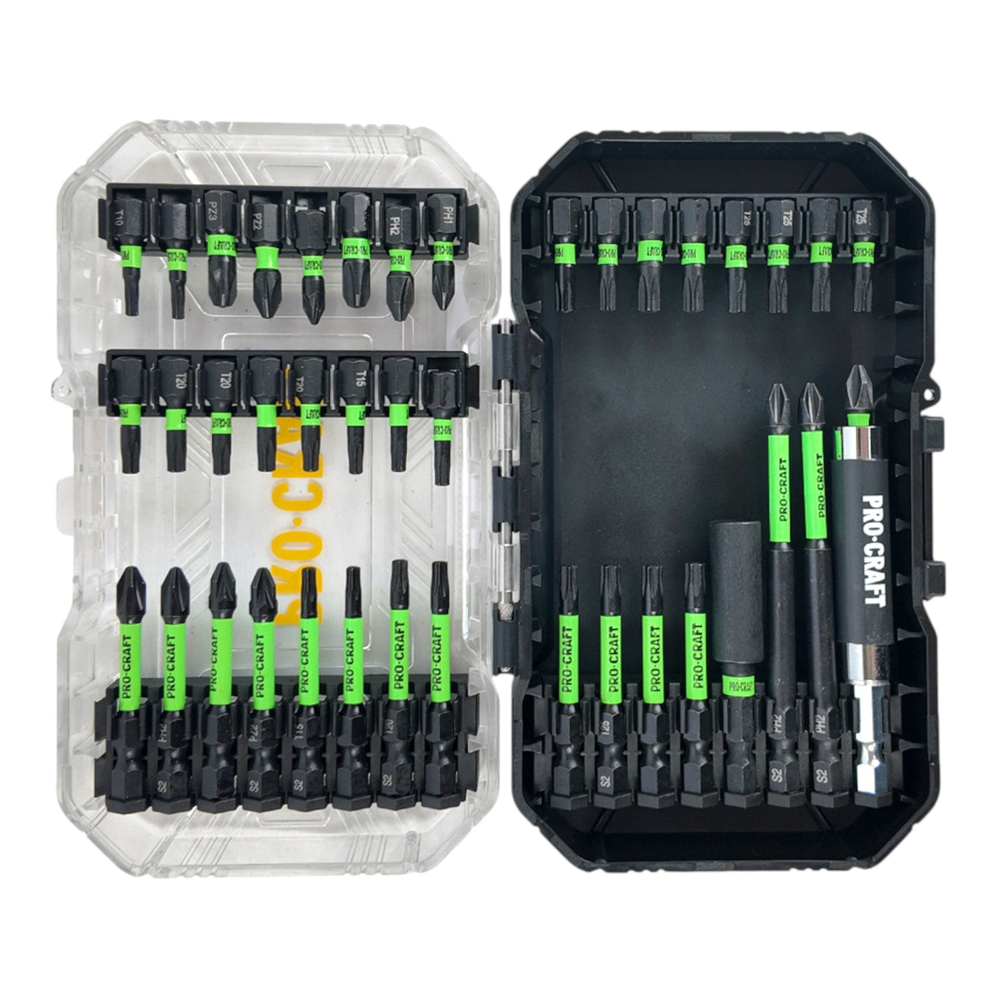 Procraft IBS-41 Schlagschrauber Bit Set 41 teilig S2 Stahl Phillips / Pozidriv / Torx