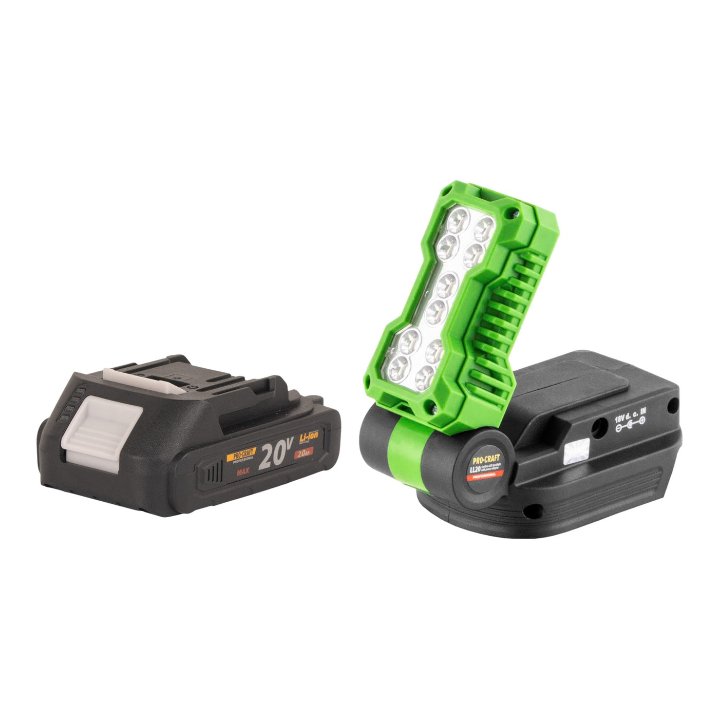 Procraft LL20bb Akku LED Strahler 20 V 500 lm + 1x Akku 2,0 Ah - ohne Ladegerät