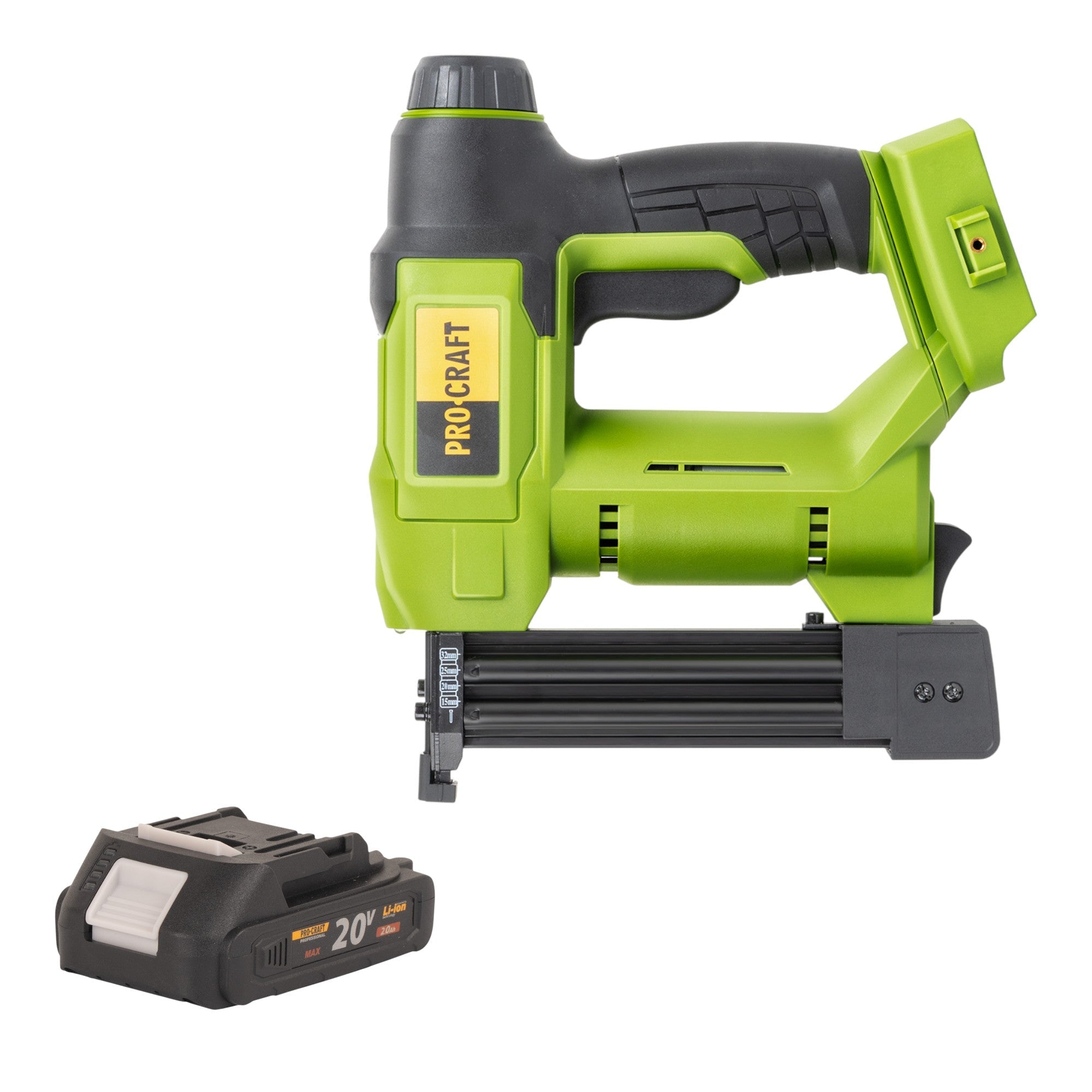 Procraft PEH20 Akku Tacker 20 V 15 - 32 mm + 1x Akku 2,0 Ah - ohne Ladegerät