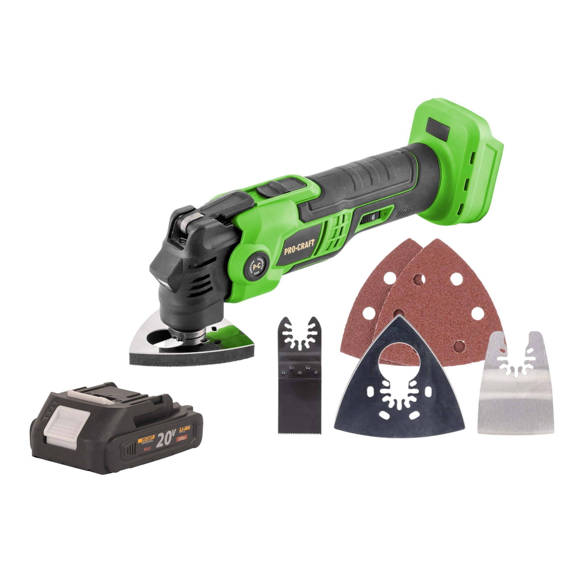 Procraft PMT22bb Akku Multifunktionswerkzeug 20 V Brushless + 1x Akku 2,0 Ah - ohne Ladegerät