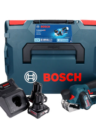 Bosch GHO 12V-20 Professional Akku Hobel 12 V Brushless + 2x Akku 6,0 Ah + Ladegerät + L-Boxx - Toolbrothers