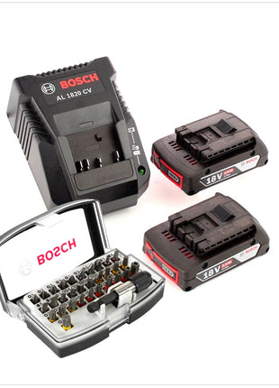 Bosch GSR 18-2-Li Plus Akku Bohrschrauber in L-Boxx + 2 x 2,0 Ah Akkus + Ladegerät + Bit Set - Toolbrothers