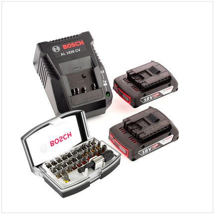 Bosch GSR 18-2-Li Plus Akku Bohrschrauber in L-Boxx + 2 x 2,0 Ah Akkus + Ladegerät + Bit Set - Toolbrothers