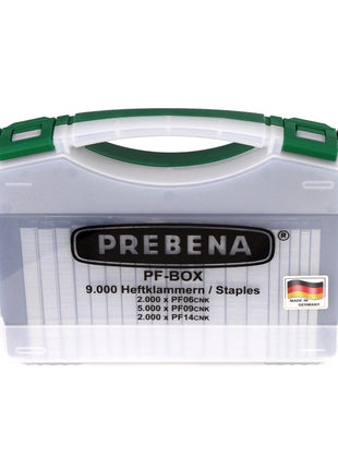 Prebena PF-BOX CNK Heftklammern Typ PF 10,55 mm aus Stahl verzinkt galvanisiert - 9.000 Stück, verschiedene Längen - Toolbrothers