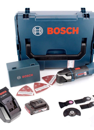 Bosch GOP 18 V-EC Professional brushless Akku Multi Cutter in L-Boxx + 1x GBA 2 Ah Akku + AL 1820 Ladegerät + 20 tlg. Zubehör-Set - Toolbrothers