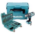 Makita DDF 480 ZJ Akku Bohrschrauber 18 V 54 Nm Brushless + 101 tlg. Bit, Bohrer & Steckschlüssel Set + Makpac - Toolbrothers