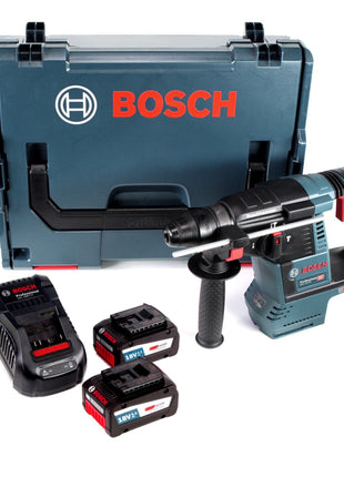 Bosch GBH 18 V-26 Akku Bohrhammer 18V SDS-Plus + Staubabsaugung + 2x Akku 6,3Ah Eneracer + Ladegerät + L-Boxx - Toolbrothers