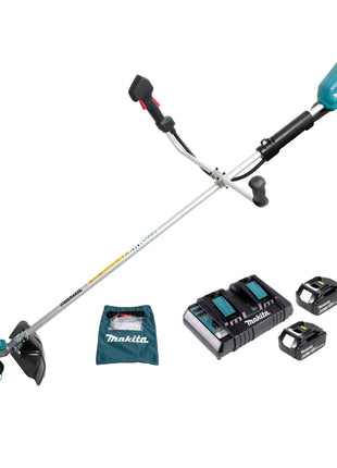 Makita DUR 365 LPG2 Akku Motorsense 36V ( 2x18V) 300mm Brushless + 2x Akku 6,0Ah + Doppelladegerät - Toolbrothers